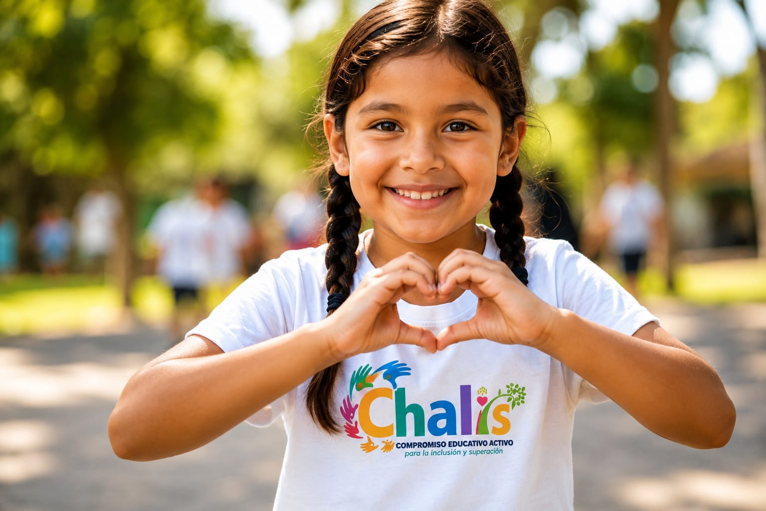 Niña feliz participando en CHALIS A.C.